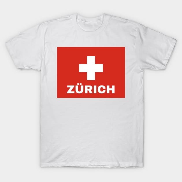 Zürich City in Swiss Flag T-Shirt by aybe7elf